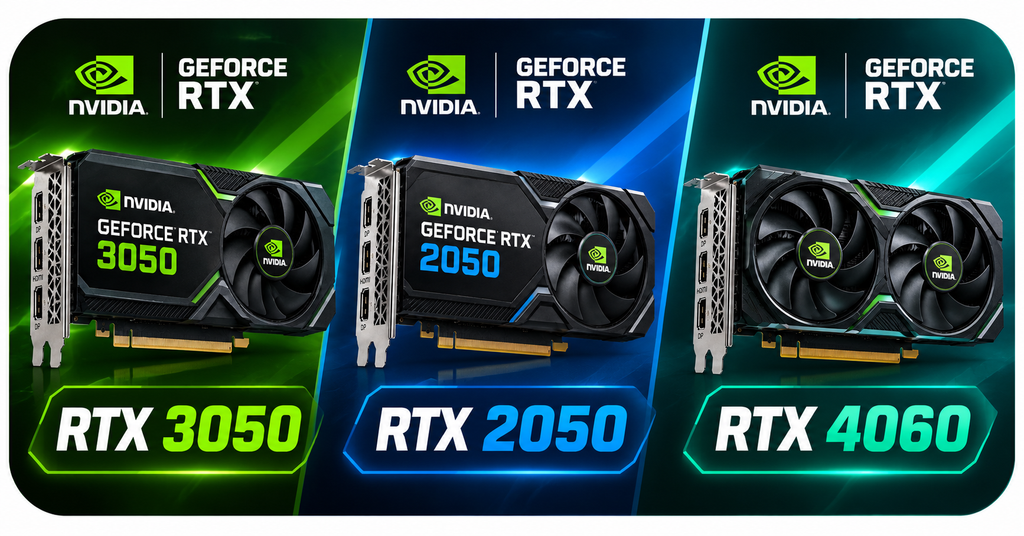 NVIDIA GeForce RTX 2050, RTX 3050 6GB and RTX 4060 laptop GPU comparison