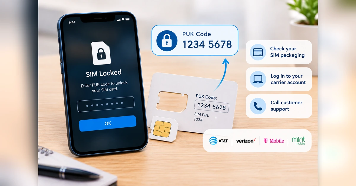 How to get a PUK code to unlock a locked SIM card on a smartphone